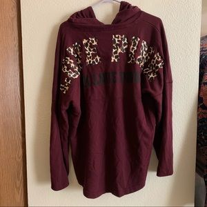 🐾 VS PINK Maroon Leopard Hoodie 🐾